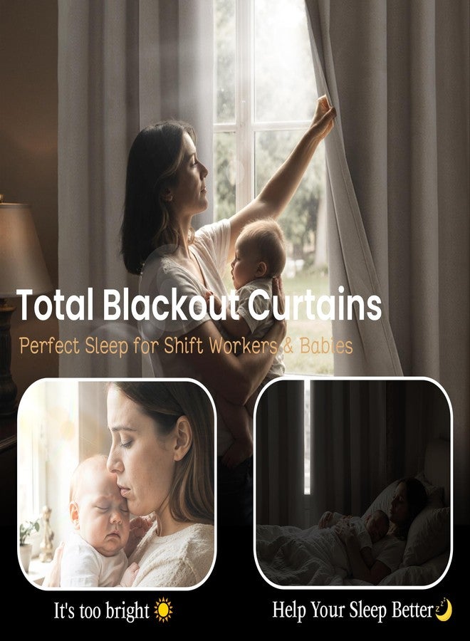 BGment Black Out Curtains for Bedroom 63 Inch Long - Linen Textured Thermal Insulated Total Sunlight Blocking Lightweight Bronze Grommet Window Drapes for Living Room, 2 Panels, 52 x 63 Inch, Natural - Image 3