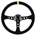 VOONKE 136 Universal Suede Steering Wheel Deep Dish Racing Steering Wheel 6 Bolts with Horn Button for RaceRallyMotorsportCar Sim DrivingYellow Positioning Line - Image 2