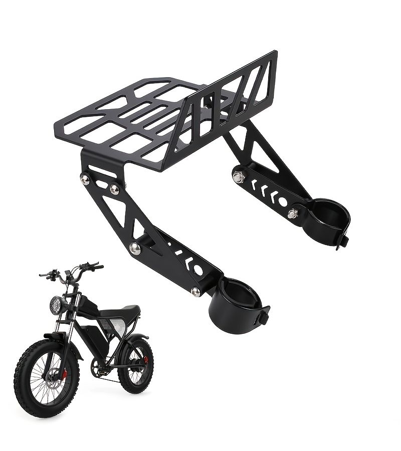 Black Front Rack Luggage Storage Bracket for Ebike Cargo Carrier - Image 1