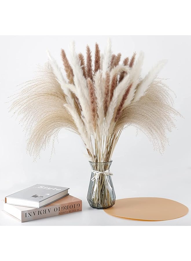 Arabest Pampas Grass Decor Decor Bouquet 60Pcs Natural Dried Flowers Natural Plants For Home Decor Wedding Dried Flower Arrangements 15Pcs White Pampas And 15Pcs Brown Pampas And 30Pcs Reed Grass  - Image 4