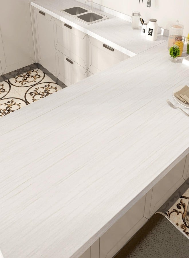WESTICK White Wood Contact Paper for Cabinets Peel and Stick Countertops Waterproof White Wood Peel and Stick Wallpaper Self Adhesive White Wood Wallpaper for Bedroom Walls Wooden Vinyl 15.8" x 196" - Image 1