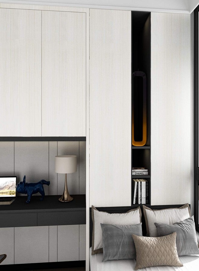 WESTICK White Wood Contact Paper for Cabinets Peel and Stick Countertops Waterproof White Wood Peel and Stick Wallpaper Self Adhesive White Wood Wallpaper for Bedroom Walls Wooden Vinyl 15.8" x 196" - Image 5