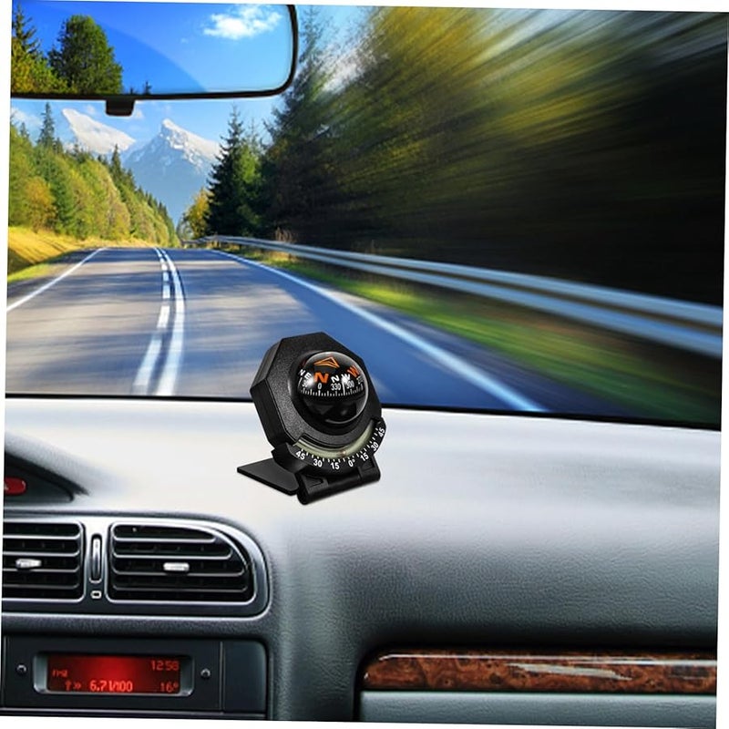 بوصلة كروية قابلة للطي لسيارة لوحة القيادة مع حامل لاصق للسيارة والسفر في الهواء الطلق - Image 4