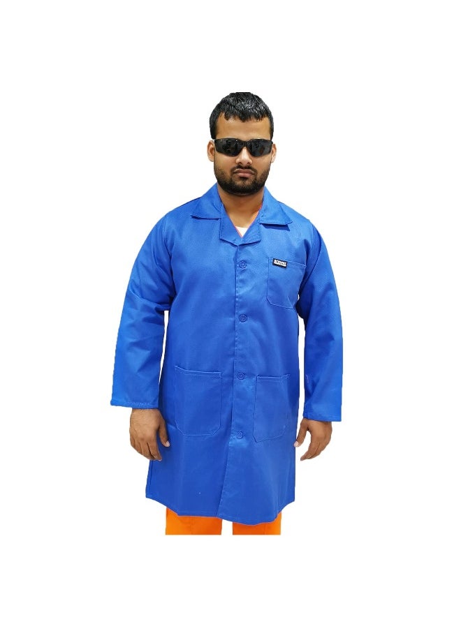 Armour Production Armour Production Labcoat for Multipurpose Use for Laboratory, Medical, and Industrial Use | Long Sleeves Lab Coat for Men & Women | Petrol Blue | Size-L  - Image 1