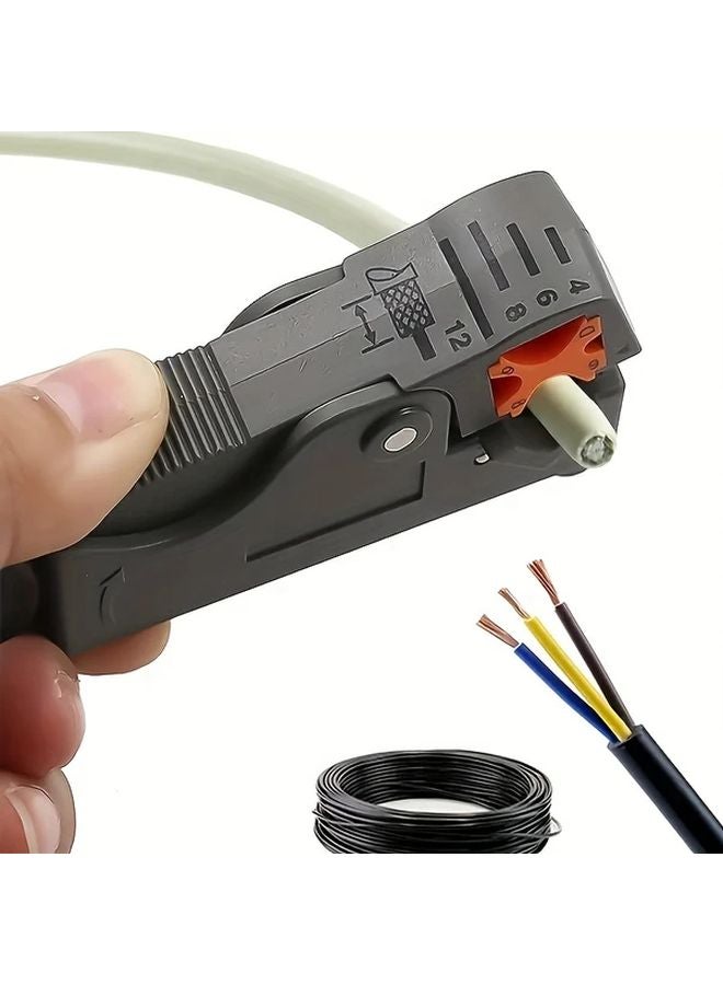 Grey Multifunctional Rotary Wire Stripping Tool High Strength Cable Cutter 4 6 8 12 AWG - Image 2