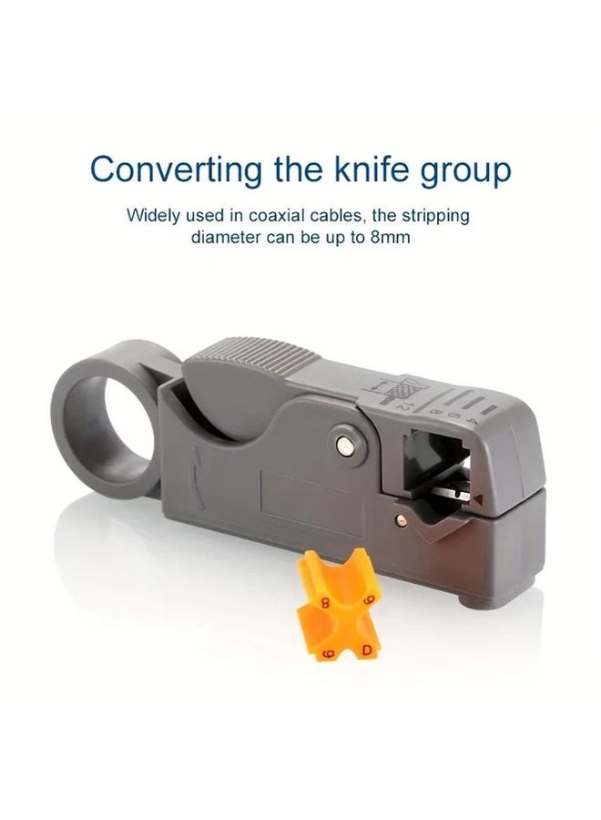 Grey Multifunctional Rotary Wire Stripping Tool High Strength Cable Cutter 4 6 8 12 AWG - Image 4