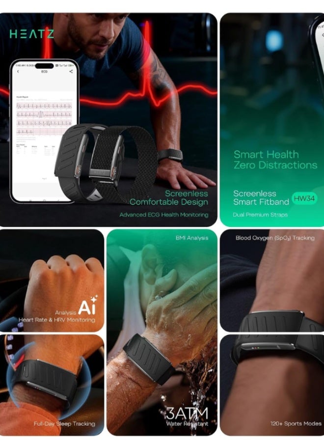 HEATZ HW34 Smart Fitband with ECG, Heart Rate, and SpO2 Monitoring - Image 5