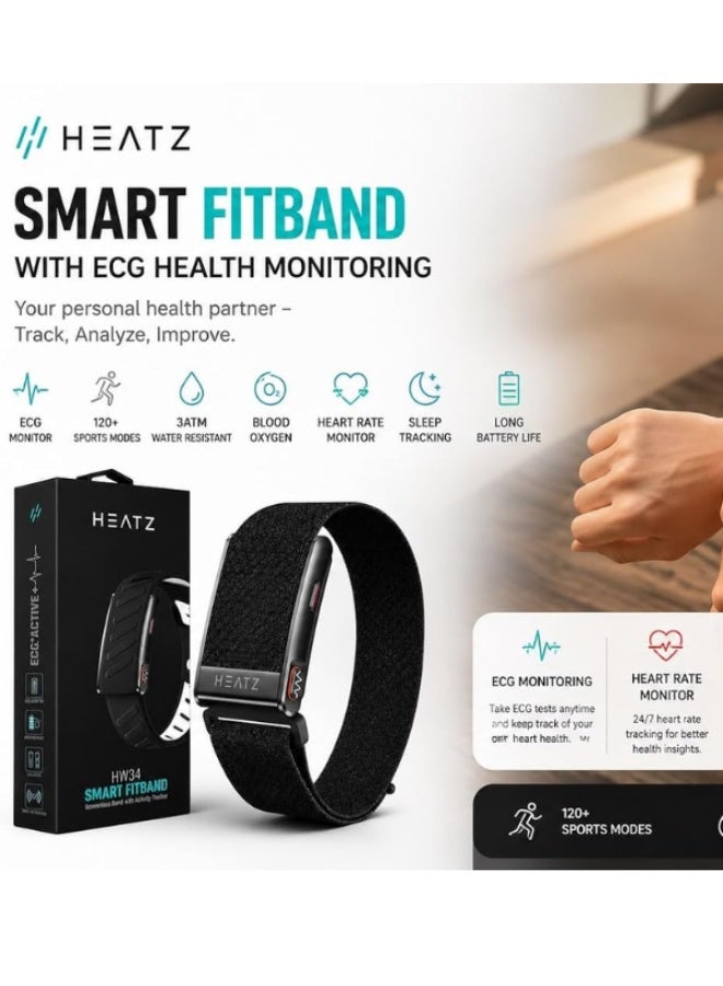 HEATZ HW34 Smart Fitband with ECG, Heart Rate, and SpO2 Monitoring - Image 4