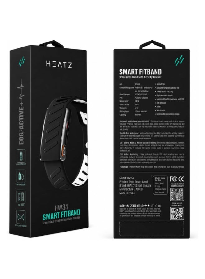 HEATZ HW34 Smart Fitband with ECG, Heart Rate, and SpO2 Monitoring - Image 2