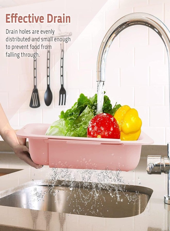 GLOWICK Heavy-Duty Foldable Extendable Sink Strainer Basket – Adjustable Portable Stainless Steel Multi-Purpose Dish, Fruit & Vegetable Drainer | Space-Saving Kitchen Storage (1 Pcs) - Image 2
