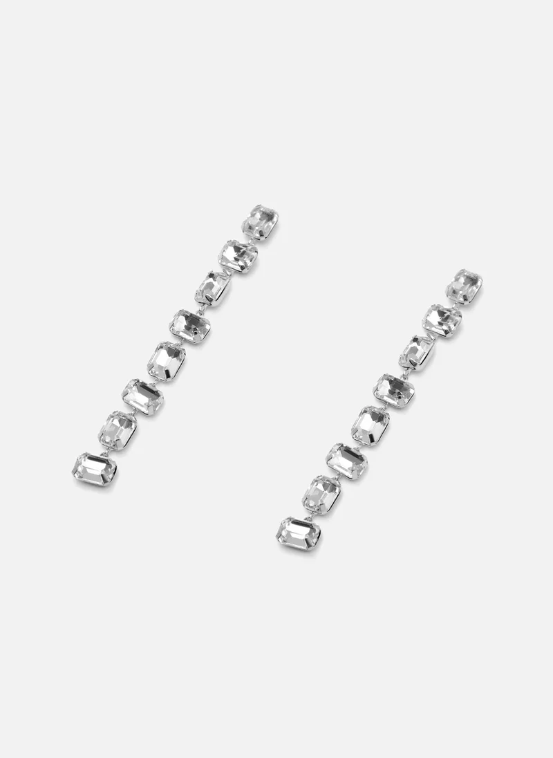 ليتشي أقراط طويلة مرصعة بأحجار كبيرة