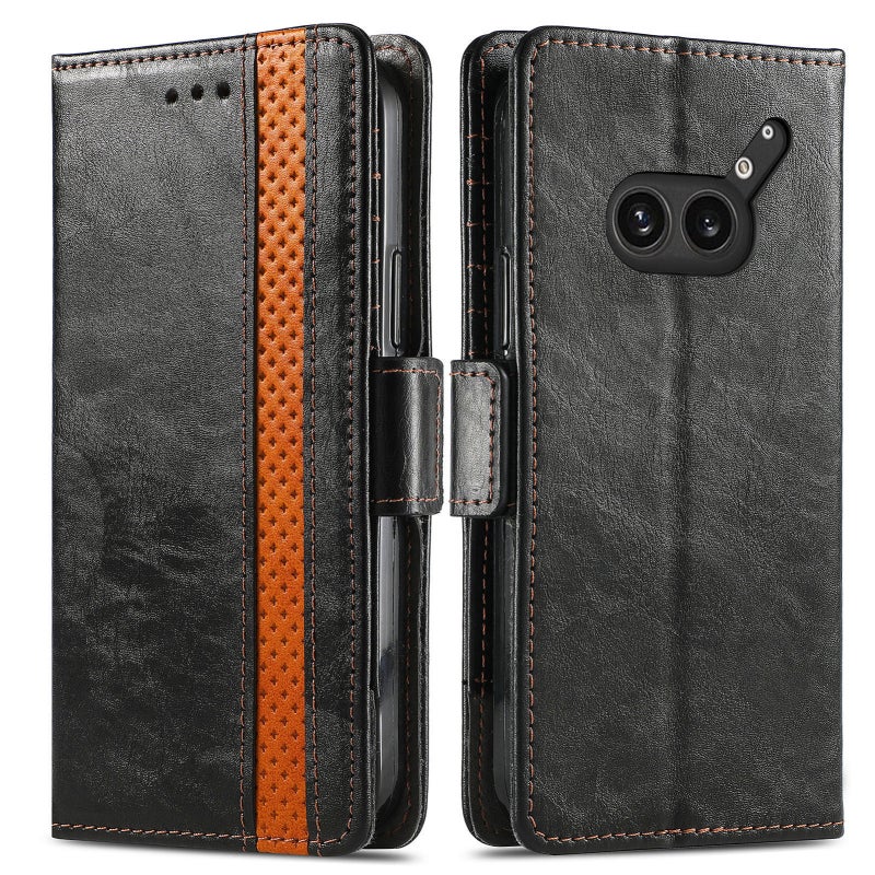 HuHa Protective Cover For Nothing Phone 2a Plus CaseNeo Splicing Dual Magnetic Buckle Leather Phone Case(Black) - Image 2