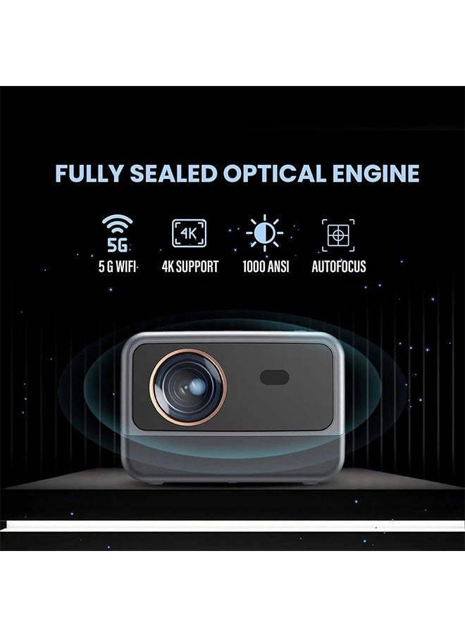 Bukela - 4K Projector with 5G WiFi and Bluetooth 5.3, 1000ANSI Movie Projector, Native 1080P Full HD Video Projector, Auto Keystone Correction home theater H10[Android/Auto focus] - Image 1