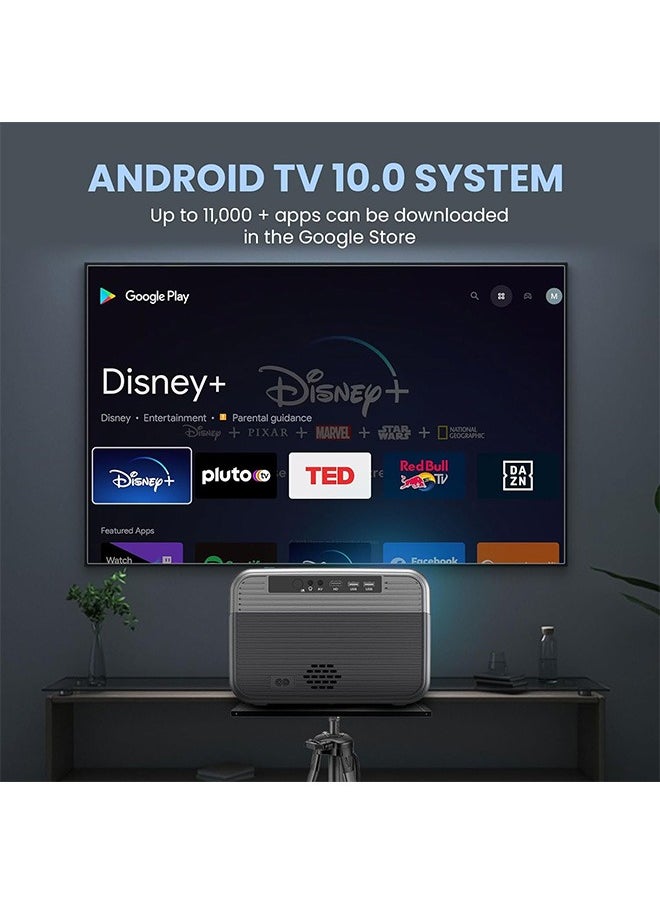 Bukela - 4K Projector with 5G WiFi and Bluetooth 5.3, 1000ANSI Movie Projector, Native 1080P Full HD Video Projector, Auto Keystone Correction home theater H10[Android/Auto focus] - Image 1