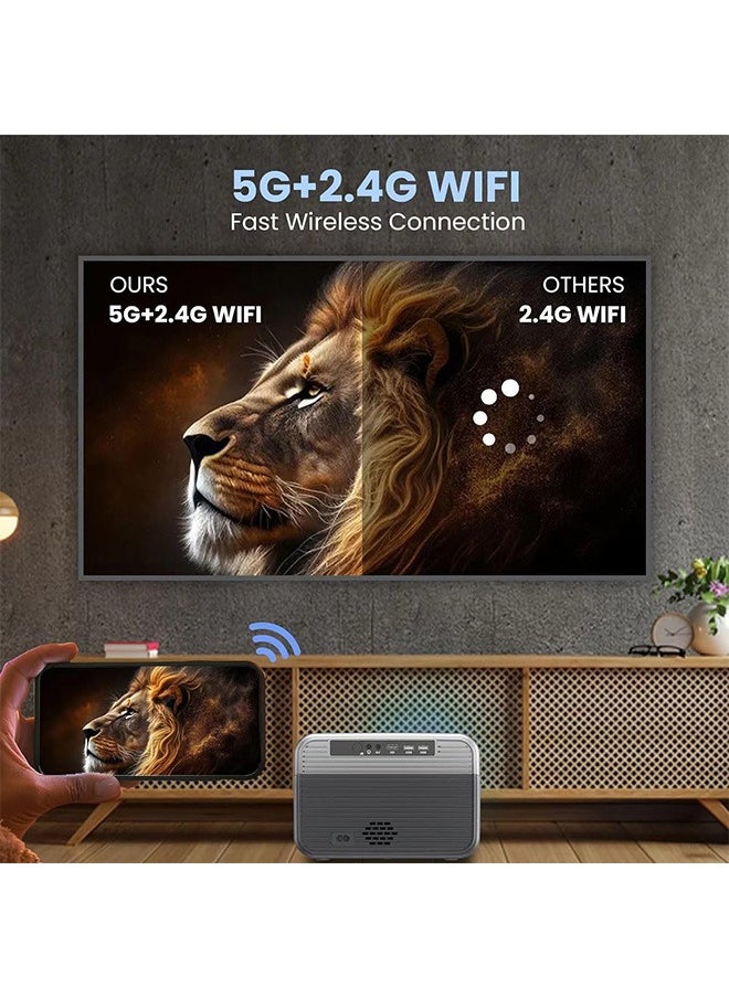 Bukela - 4K Projector with 5G WiFi and Bluetooth 5.3, 1000ANSI Movie Projector, Native 1080P Full HD Video Projector, Auto Keystone Correction home theater H10[Android/Auto focus] - Image 1