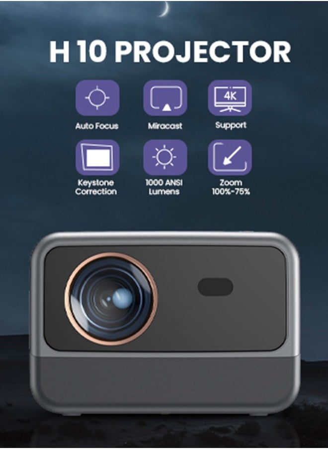 Bukela - 4K Projector with 5G WiFi and Bluetooth 5.3, 1000ANSI Movie Projector, Native 1080P Full HD Video Projector, Auto Keystone Correction home theater H10[Android/Auto focus] - Image 1
