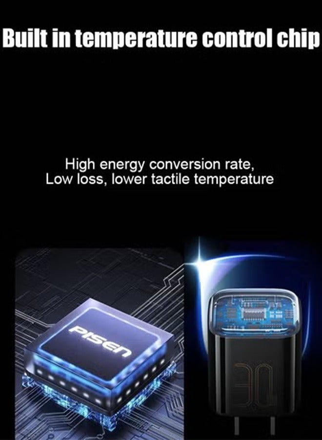 Pisen Fast Charger for IPhone 14 series, iPhone 13 series, iPhone 12 series, iPhone 11 series, iPhone 8White, PD 30W, Universal Travel Adapter, The Volume Is Very Small For Apple Series Product Plug - Image 4