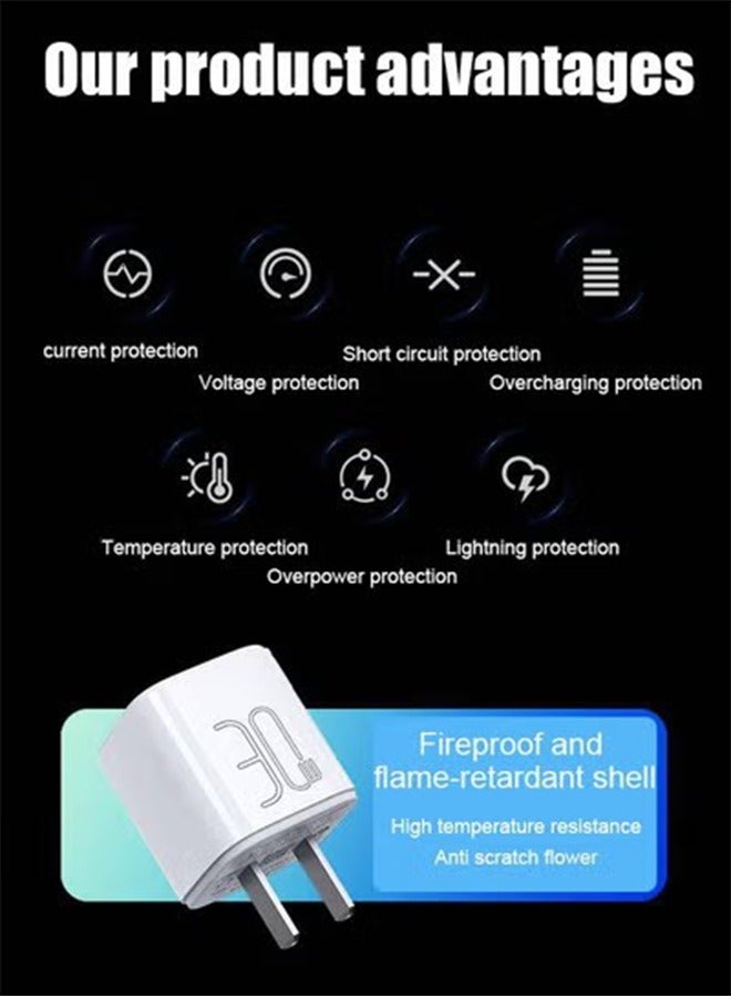 Pisen Fast Charger for IPhone 14 series, iPhone 13 series, iPhone 12 series, iPhone 11 series, iPhone 8White, PD 30W, Universal Travel Adapter, The Volume Is Very Small For Apple Series Product Plug - Image 5