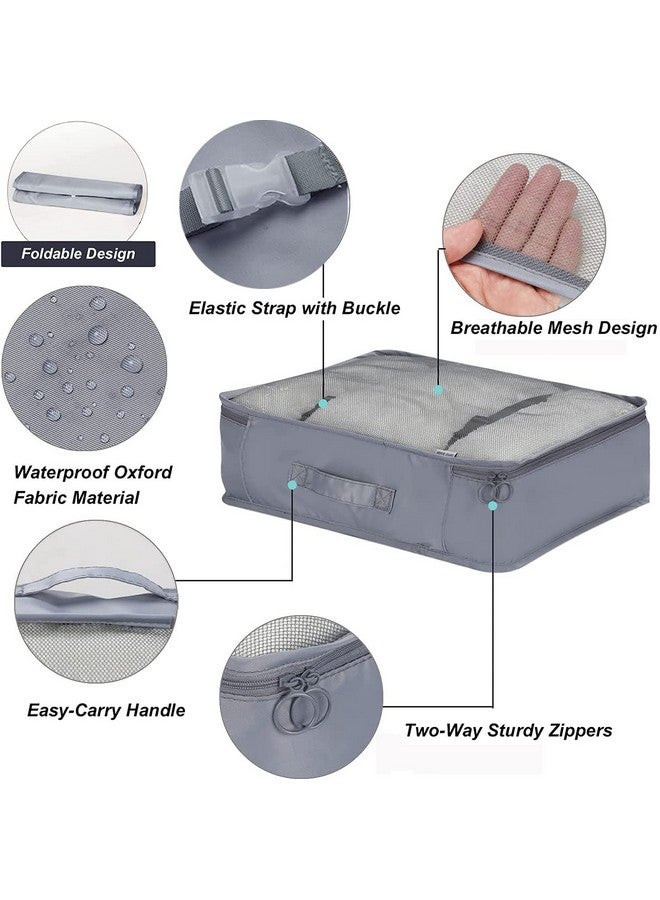 بيت رايس منظم سفر من PETRICE، مكعبات تعبئة للسفر، أساسيات السفر، حقيبة أدوات النظافة، حقائب تعبئة للملابس، منظم سفر للنساء، حقيبة سفر، مكعبات تعبئة منظم سفر (رمادي) - Image 3