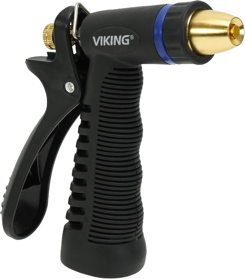 Viking Garden Hose Nozzle, High Pressure Adjustable Nozzle with Brass Tip for Home and Car Detailing Kit - Image 1