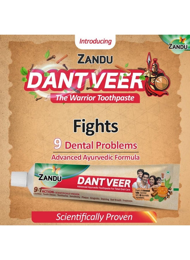 Zandu Dantveer, 200G, India’S 1St Ayurvedic Toothpaste With Irimedadi Oil | Scientifically Proven Formula |Fights 9 Dental Problems - Image 3