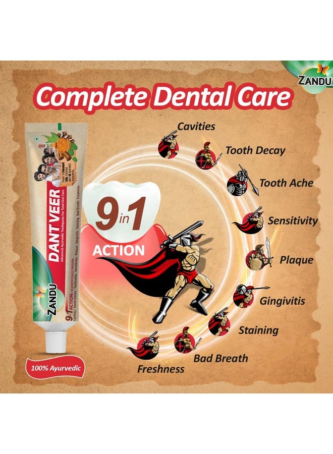 Zandu Dantveer, 200G, India’S 1St Ayurvedic Toothpaste With Irimedadi Oil | Scientifically Proven Formula |Fights 9 Dental Problems - Image 4