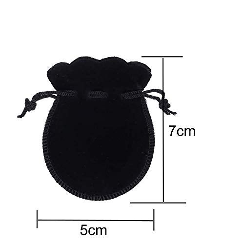 lasenersm 12 Pcs 1.97" x 2.75" (5 x 7cm) Calabash-Shaped Small Velvet Cloth Jewelry Drawstring Bags Velvet Jewelry Pouches Candy Gift Bag for Jewelry Candy Small Gifts Christmas Wedding Party, Black - Image 3