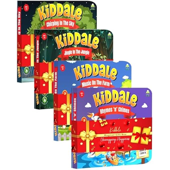 PACK OF 4 RHYMES BOOK|8 CLASSICAL +16 RHYMES EACH FOR FARM,WILD ANIMALS & BIRDS |28 SOUNDS EACH|INTERACTIVE TOUCH N PLAY SOUND BOOK|BEST MUISCAL GIFT FOR 1-3 YEARS|SING ALONG BOOKS - Image 1