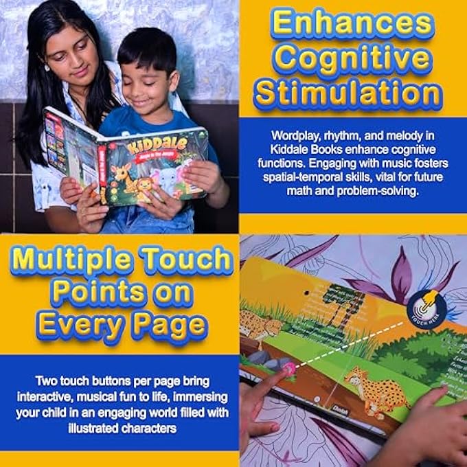 PACK OF 4 RHYMES BOOK|8 CLASSICAL +16 RHYMES EACH FOR FARM,WILD ANIMALS & BIRDS |28 SOUNDS EACH|INTERACTIVE TOUCH N PLAY SOUND BOOK|BEST MUISCAL GIFT FOR 1-3 YEARS|SING ALONG BOOKS - Image 3