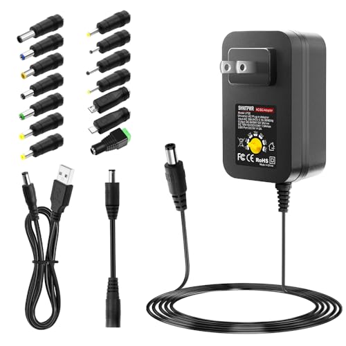 SHNITPWR 36W Adjustable Power Supply DC 6V~24V Universal Power Adapter 6V 9V 12V 15V 18V 20V 24V Variable Power Supply with 5V 2A USB Port AC/DC adapter Multi-Voltage 100~240V AC to DC Power Converter - Image 1