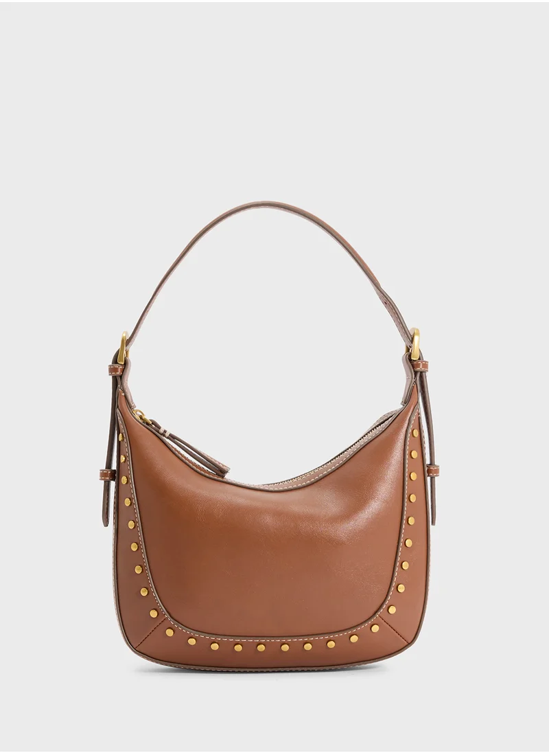مانجو Small Studded Shoulder Bag