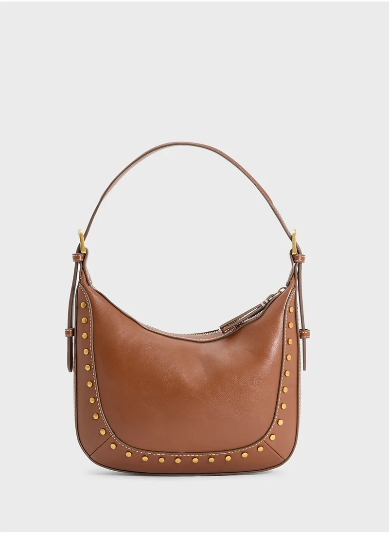 مانجو Small Studded Shoulder Bag