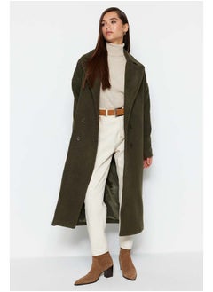 trendyol Khaki Oversize Wide Cut Long Wool Cachet Coat TWOAW21KB0038  - Image 2