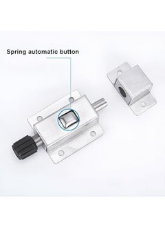 EDBIRET EDBIRET Stainless Steel RingPull SpringLoaded Auto Sliding Latch AntiCollision Door Lock for Safety Door Barrel Bolt 1 pc Silver  - Image 3