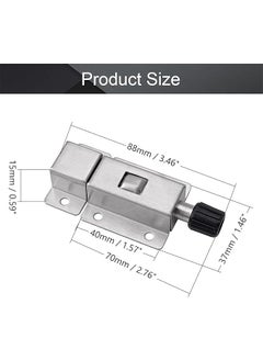 EDBIRET EDBIRET Stainless Steel RingPull SpringLoaded Auto Sliding Latch AntiCollision Door Lock for Safety Door Barrel Bolt 1 pc Silver  - Image 2