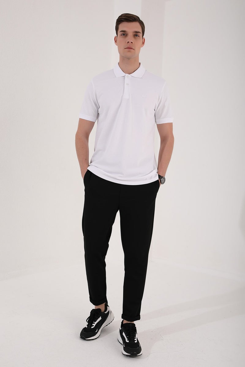 Tommy Life White Men's Classic Short Sleeve Slim Fit Polo Neck T-Shirt-87748  - Image 1