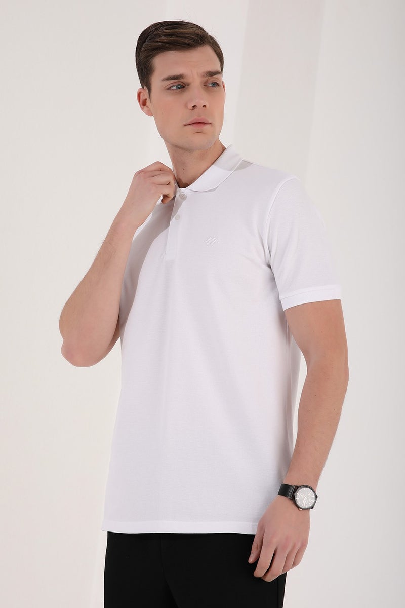 Tommy Life White Men's Classic Short Sleeve Slim Fit Polo Neck T-Shirt-87748  - Image 4