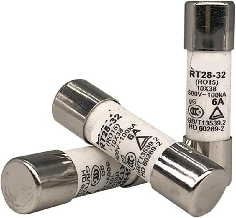 6A 10x38mm DC PV Solar Fuse 500V Silver Metal Alloy for Power System Protection - Image 4