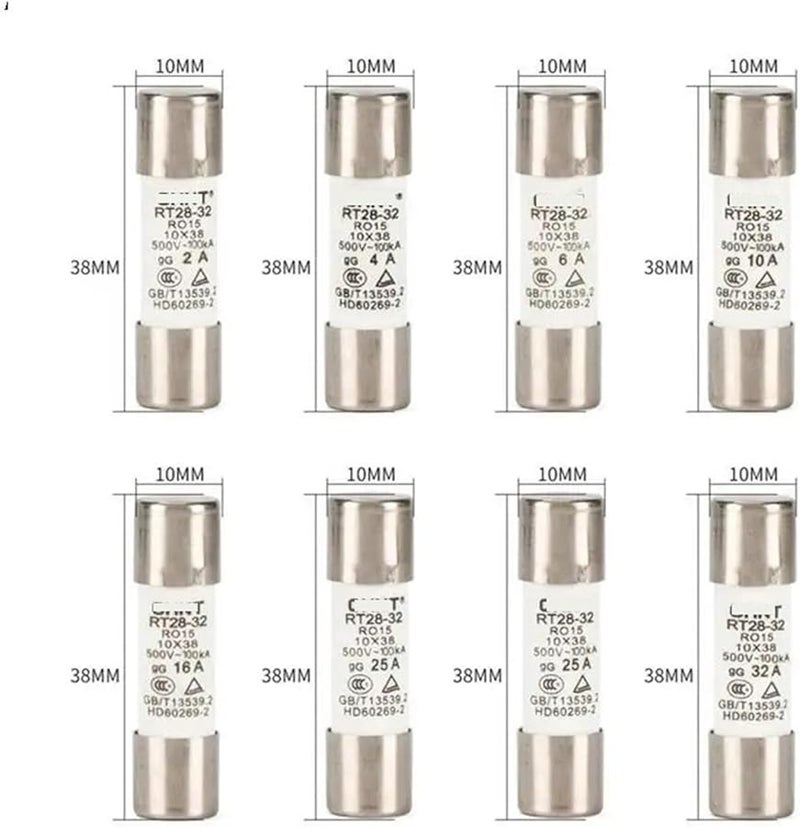 6A 10x38mm DC PV Solar Fuse 500V Silver Metal Alloy for Power System Protection - Image 5