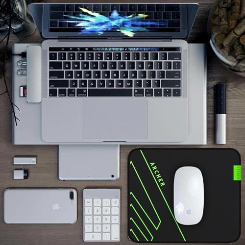 Archer Tech Lab Premium Gaming Mouse Pad Extended Desk Mat 45x40CM, Smooth Low-Friction Jacquard Surface Precise Tracking for Gamers Home Office, Anti-Fray Edges Anti-Slip Hex Base(Quiver 300L,Black) - Image 3
