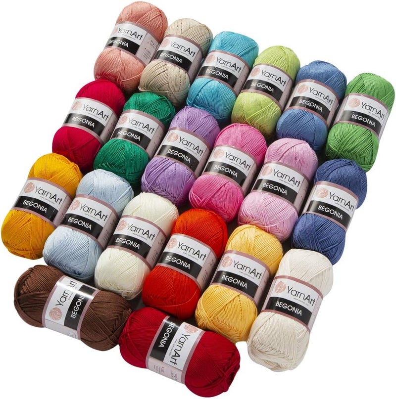 YarnArt 20 Skein Yarnart Begonia Yarn 100 Mercerized Cotton Each 176 Oz 50g  185 Yrds 169m Fine Sport 2 - Image 2