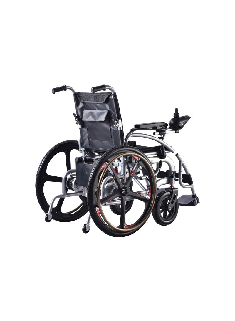 Portable Folding Electric Wheelchair 24inch Magnesium Alloy Rear Wheel Front Wheel With Shock Absorption Electric Wheelchair for Adults Electric Wheelchair for The Elderly