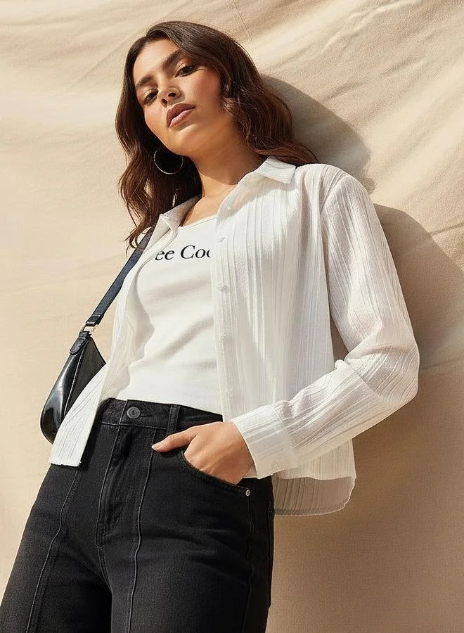 Lee Cooper Lee Cooper Cotton Shirt with Stripe Texture
