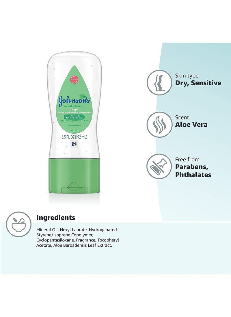 Johnson's Baby - Johnson's Aloe Vera and Vitamin E Gel Oil 192 ml - Image 1