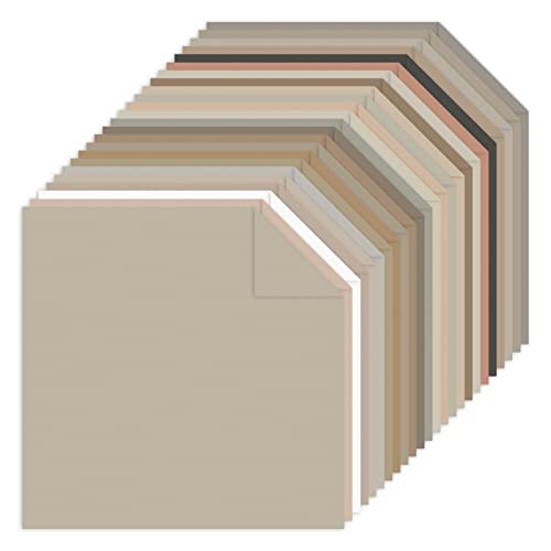 Livholic 48 Sheets Earth Tones Color Card Stock Paper 12x12 250 gsm 92 lb Cover Neutral Scrapbook Paper 24 Assorted Colors Double Sided Grays Cardstock for Cricut, Cardmaking - Image 1