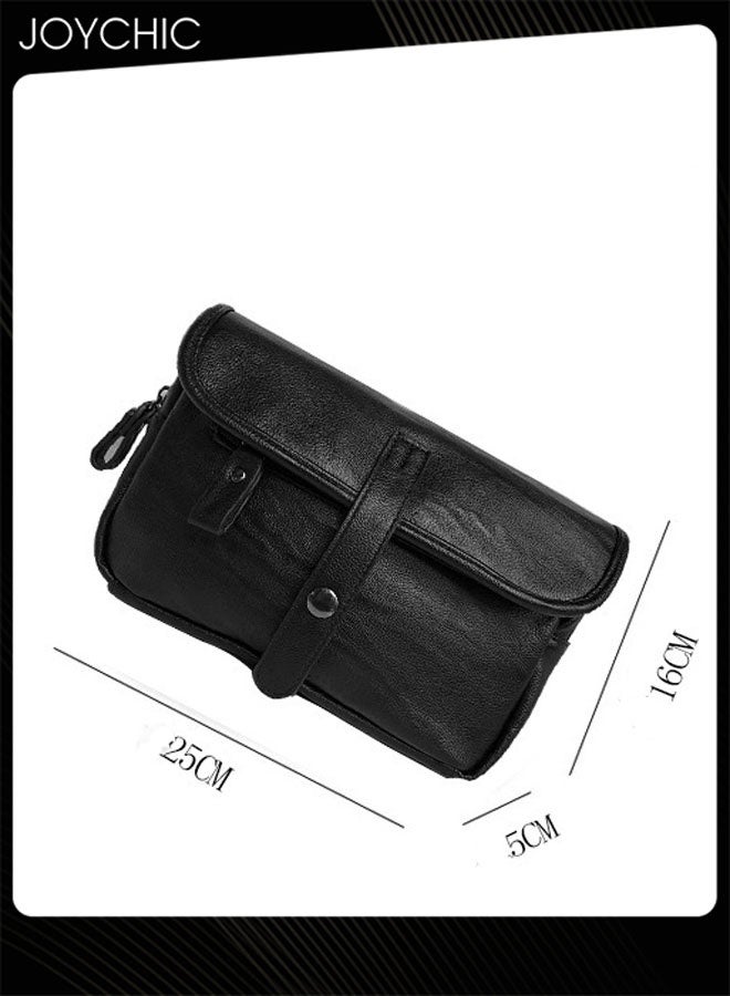 Joychic Korean Style Men Crossbody Bag Leather Wear-resistant and Waterproof Waist Bag Men Adjustable Shoulder Bag - Image 4
