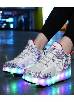 LITTLE ROCKZ LED Flash Light Fashion Shiny Sneaker Skate Heelys Shoes With Wheels And Lightning Sole  - Image 5