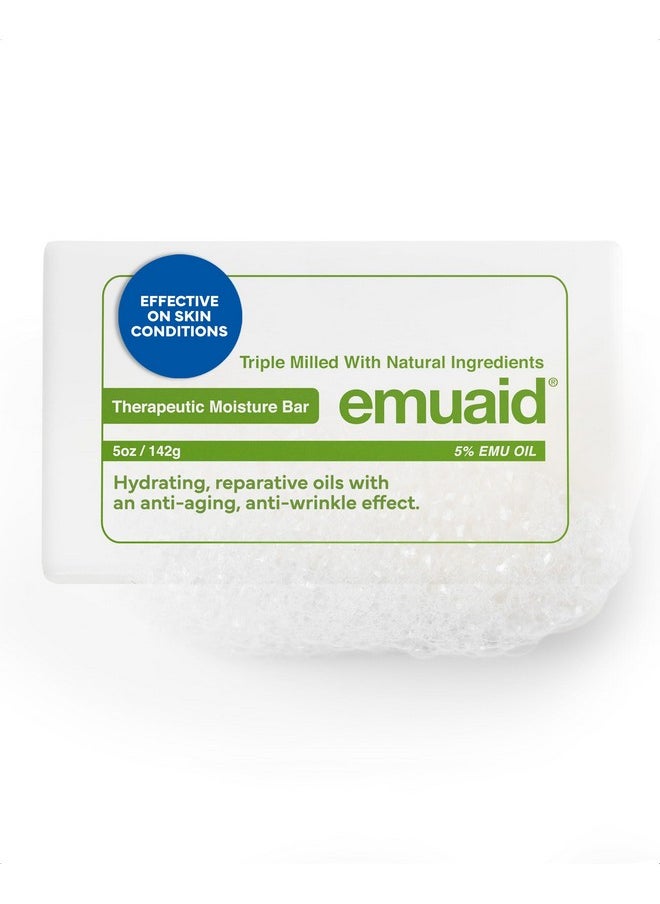 Emuaid - EMUAID Therapeutic Moisture Bar | Cleansing Face & Body Bar Soap |Soothe & Repair Dry, Damaged Skin |with 5% Emu Oil, Tea Tree Oil, Argan Oil, Macadamia & Jojoba | For All Skin Types | 5oz Bar, 1 Pack - Image 1