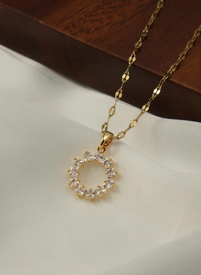 Take Two Embellished Circle Pendant Necklace