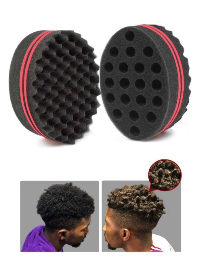 Big Holes Barber Hair Brush Sponge Dreads Locking Twist Afro Curl Coil Wave Hair Care Tool 1 PCS - Image 1